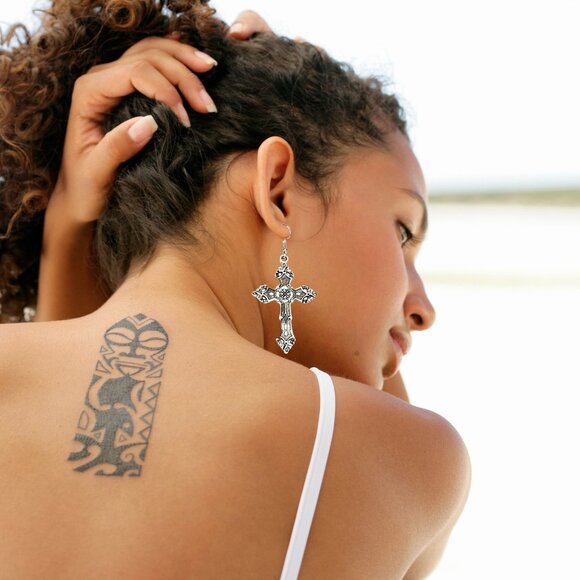 Gothic Cross Earrings - Picture 1 of 6